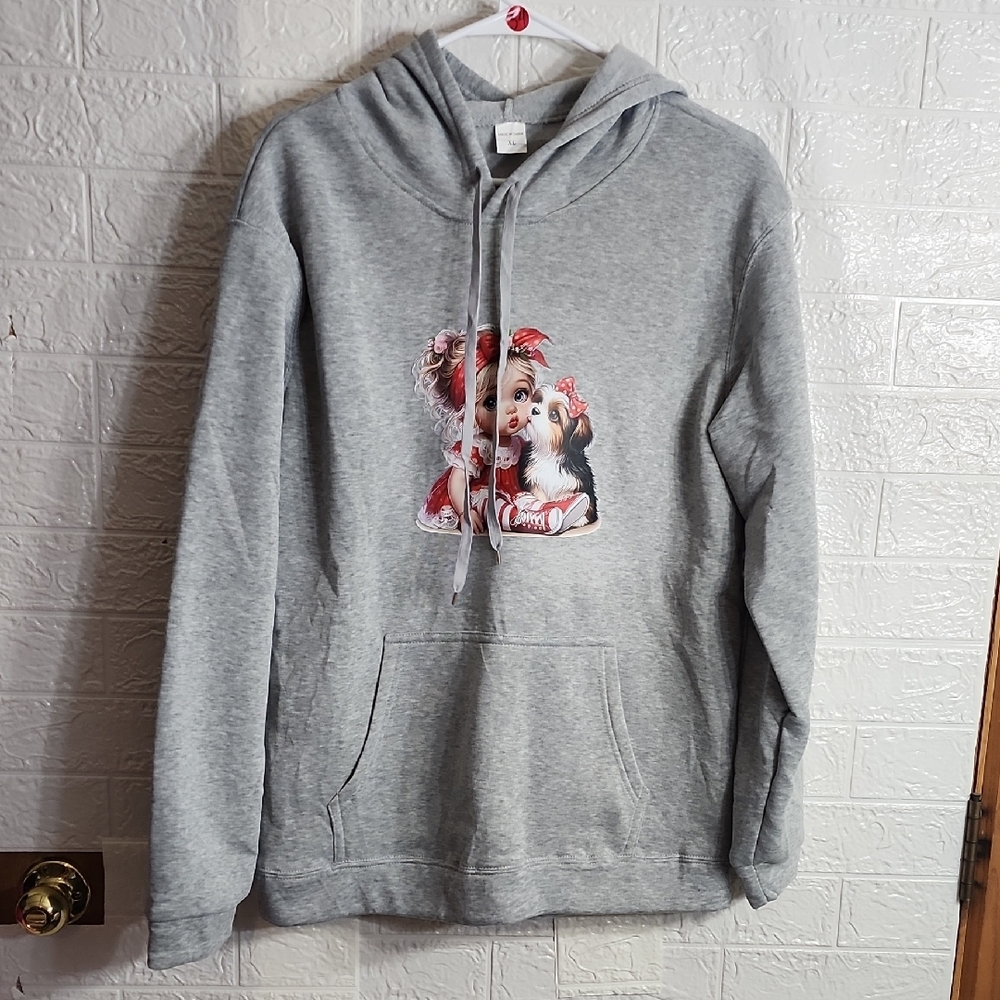 Cute Graphic Tee with Girl and Dog - Picture 3 of 4
